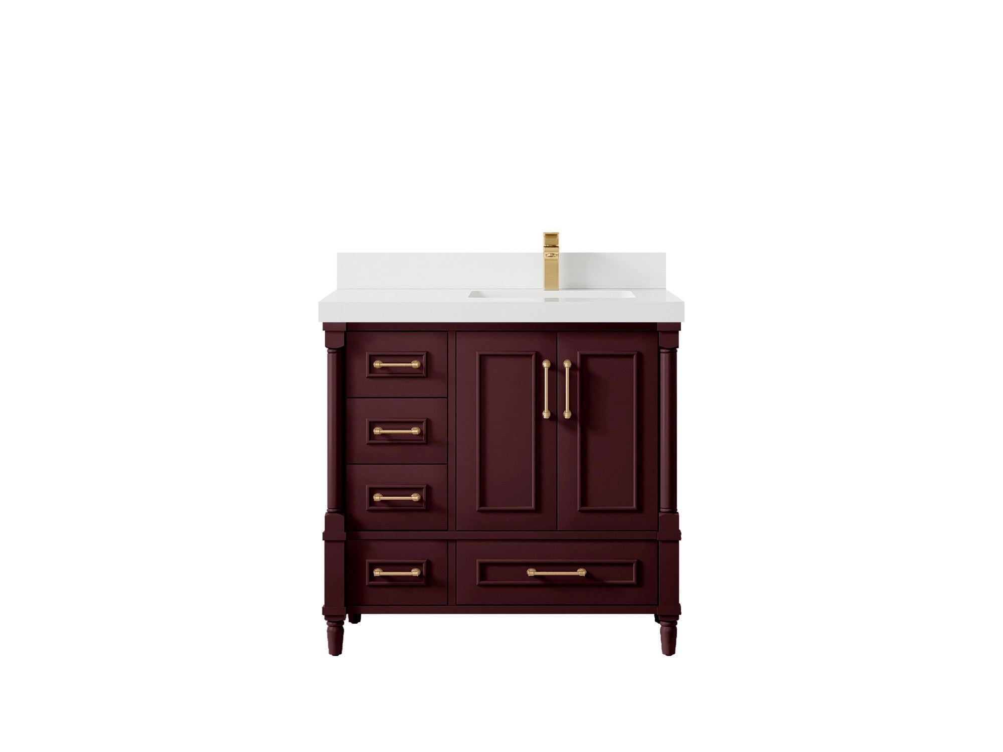 Aberdeen 36 in. W x 22 in. D Right Offset Sink Bathroom Vanity - Willow Bath and Vanity