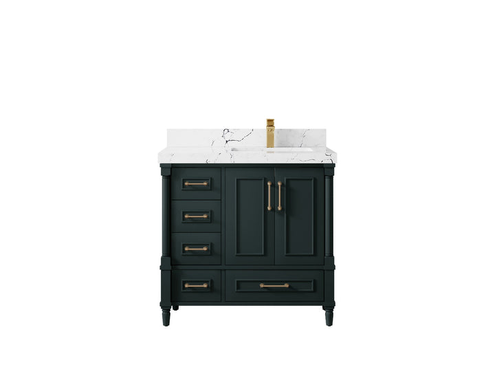 Aberdeen 36 in. W x 22 in. D Right Offset Sink Bathroom Vanity - photo 38