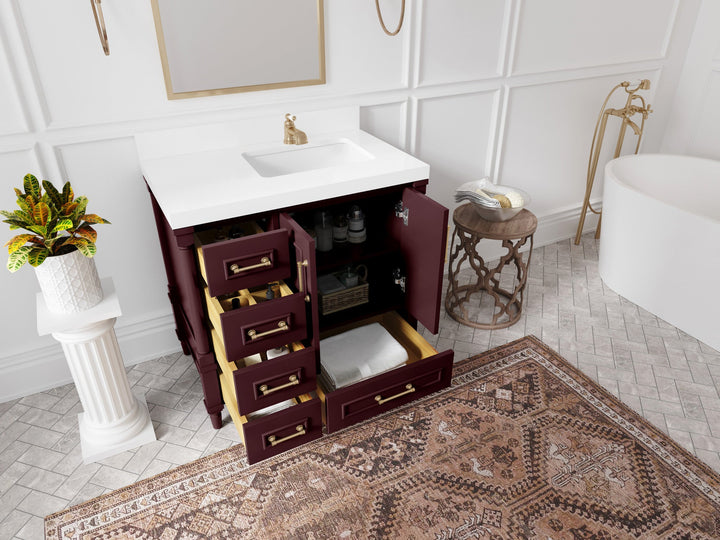 Aberdeen 36 in. W x 22 in. D Right Offset Sink Bathroom Vanity - photo 3