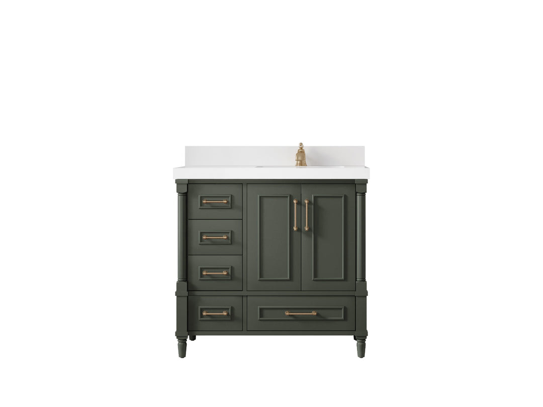 Aberdeen 36 in. W x 22 in. D Right Offset Sink Bathroom Vanity - Willow Bath and Vanity
