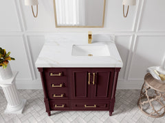 Aberdeen 36 in. W x 22 in. D Right Offset Sink Bathroom Vanity - photo 19