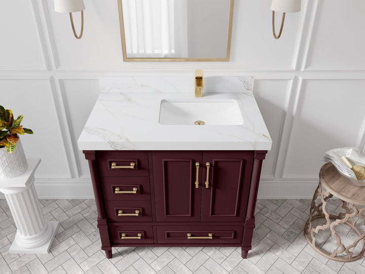 Aberdeen 36 in. W x 22 in. D Right Offset Sink Bathroom Vanity - photo 19