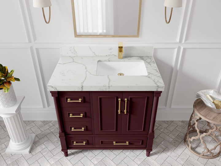 Aberdeen 36 in. W x 22 in. D Right Offset Sink Bathroom Vanity - photo 37