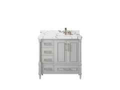 Aberdeen 36 in. W x 22 in. D Right Offset Sink Bathroom Vanity - photo 32