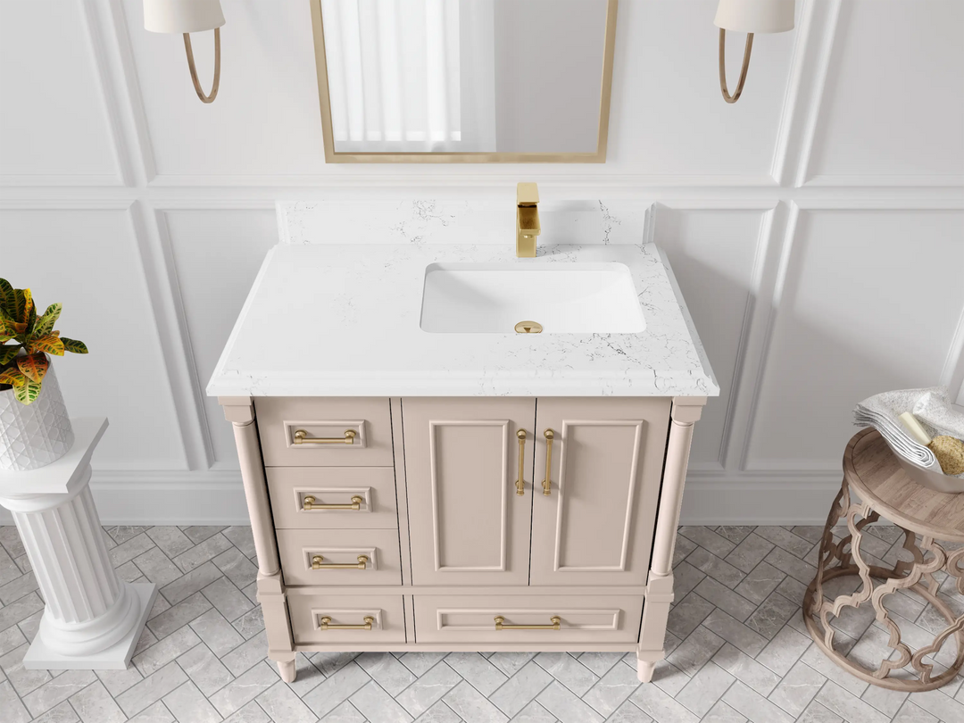 Aberdeen 36 in. W x 22 in. D Right Offset Sink Bathroom Vanity - Willow Bath and Vanity