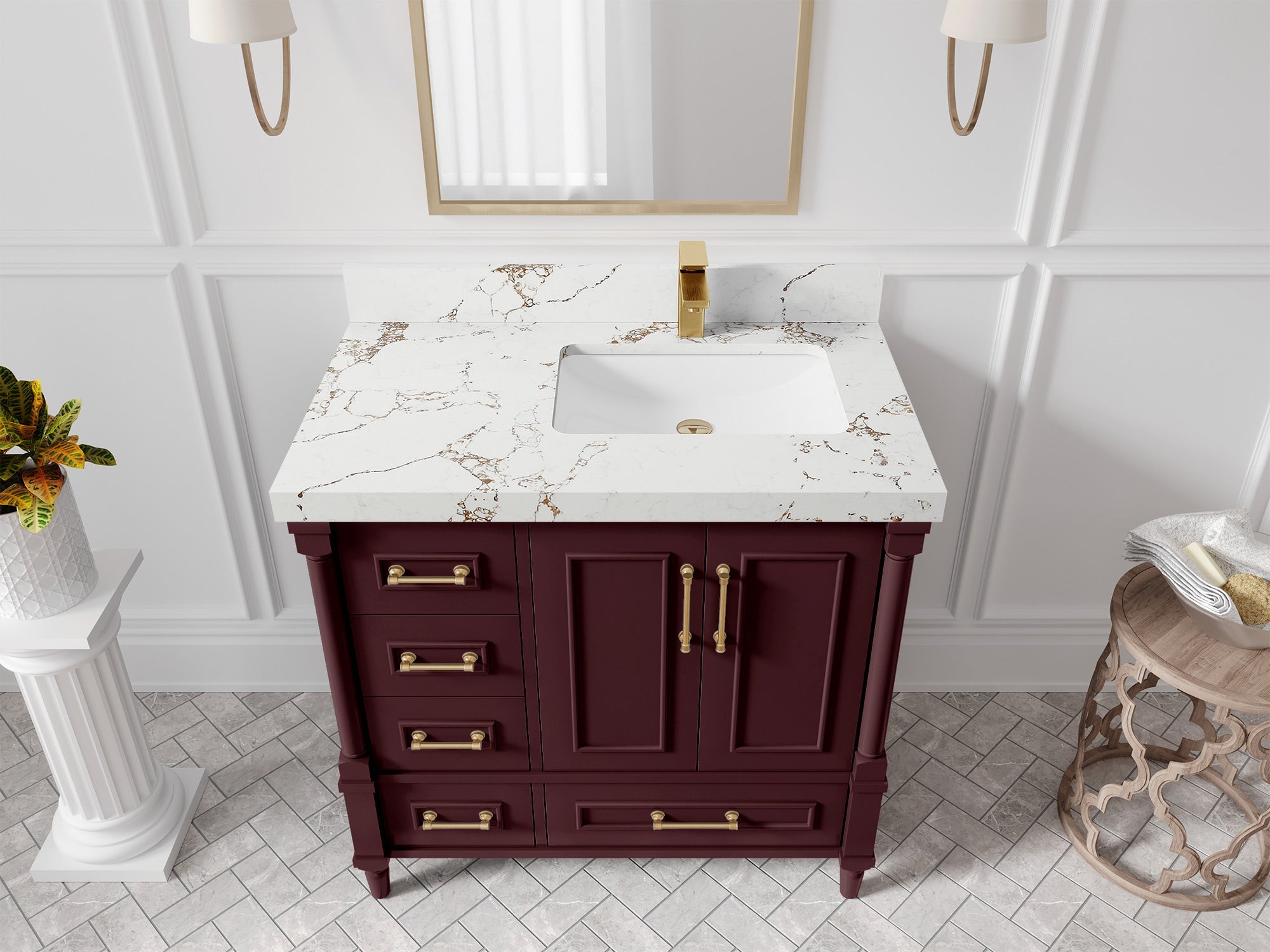 Aberdeen 36 in. W x 22 in. D Right Offset Sink Bathroom Vanity - Willow Bath and Vanity