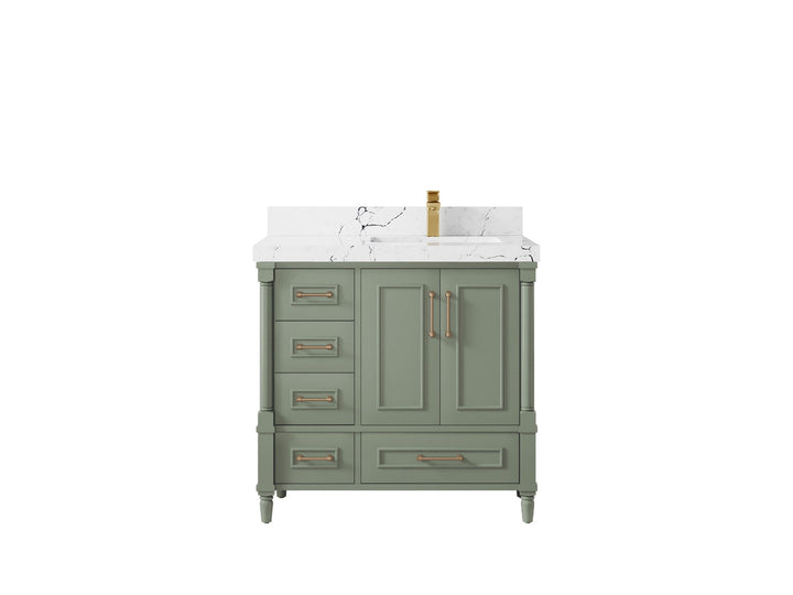 Aberdeen 36 in. W x 22 in. D Right Offset Sink Bathroom Vanity - photo 38
