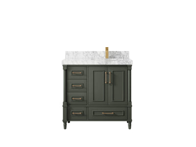 Aberdeen 36 in. W x 22 in. D Right Offset Sink Bathroom Vanity - Willow Bath and Vanity