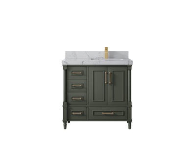 Aberdeen 36 in. W x 22 in. D Right Offset Sink Bathroom Vanity - Willow Bath and Vanity