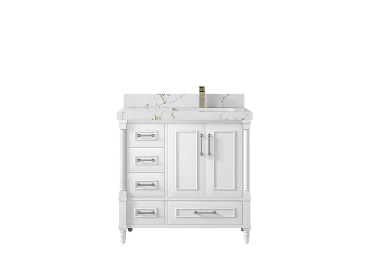 Aberdeen 36 in. W x 22 in. D Right Offset Sink Bathroom Vanity - photo 36