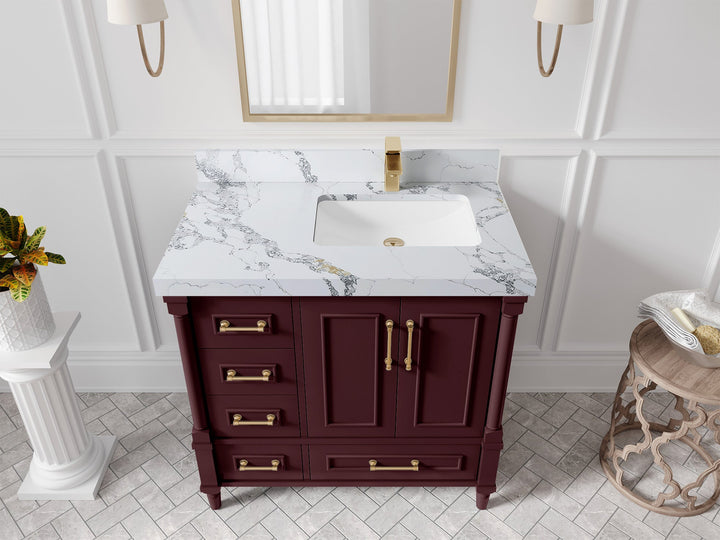 Aberdeen 36 in. W x 22 in. D Right Offset Sink Bathroom Vanity - photo 17