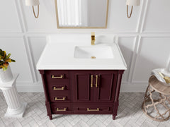 Aberdeen 36 in. W x 22 in. D Right Offset Sink Bathroom Vanity - photo 25
