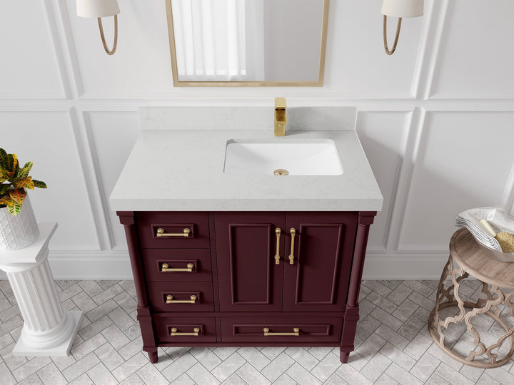 Aberdeen 36 in. W x 22 in. D Right Offset Sink Bathroom Vanity - photo 9