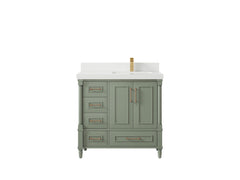 Aberdeen 36 in. W x 22 in. D Right Offset Sink Bathroom Vanity - photo 42