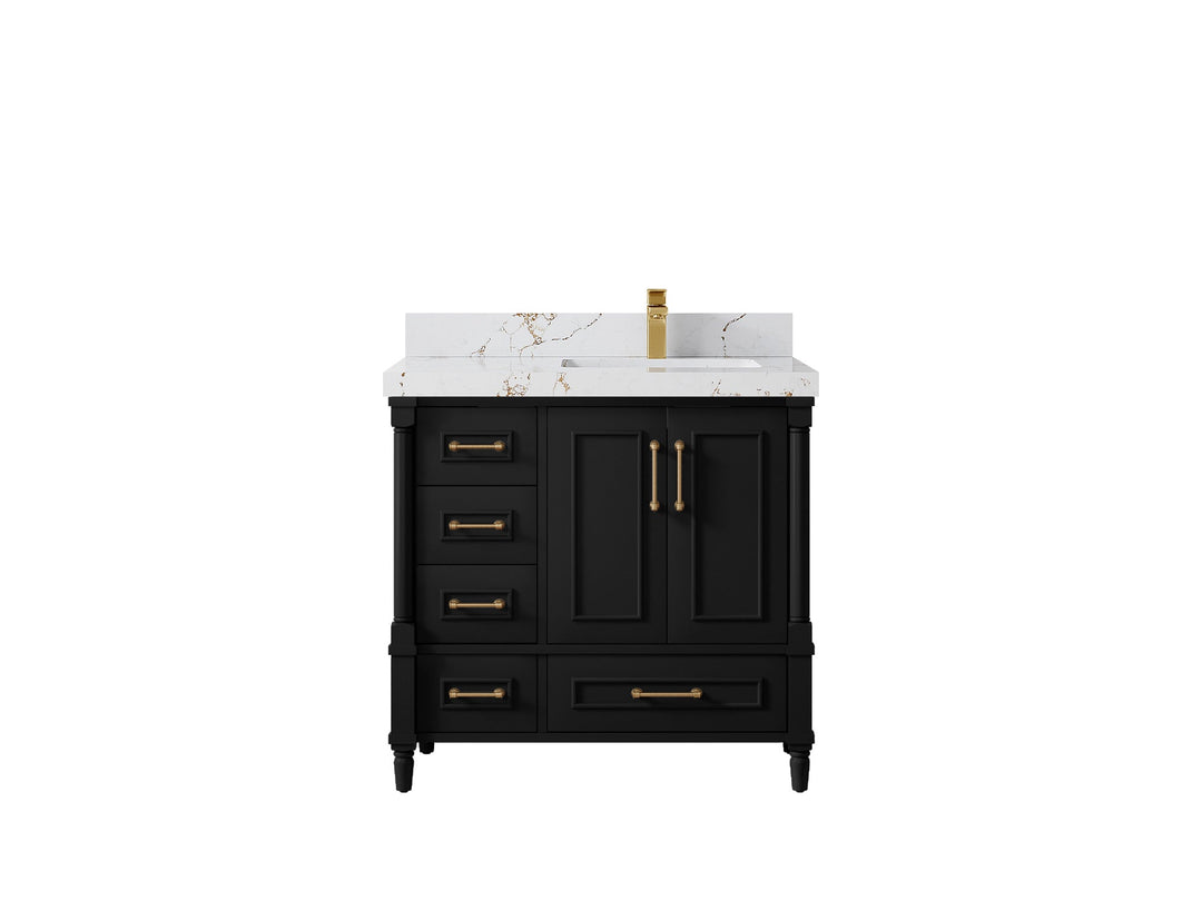 Aberdeen 36 in. W x 22 in. D Right Offset Sink Bathroom Vanity - Willow Bath and Vanity