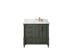 Aberdeen 36 in. W x 22 in. D Right Offset Sink Bathroom Vanity - photo 34