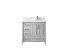 Aberdeen 36 in. W x 22 in. D Right Offset Sink Bathroom Vanity - photo 36