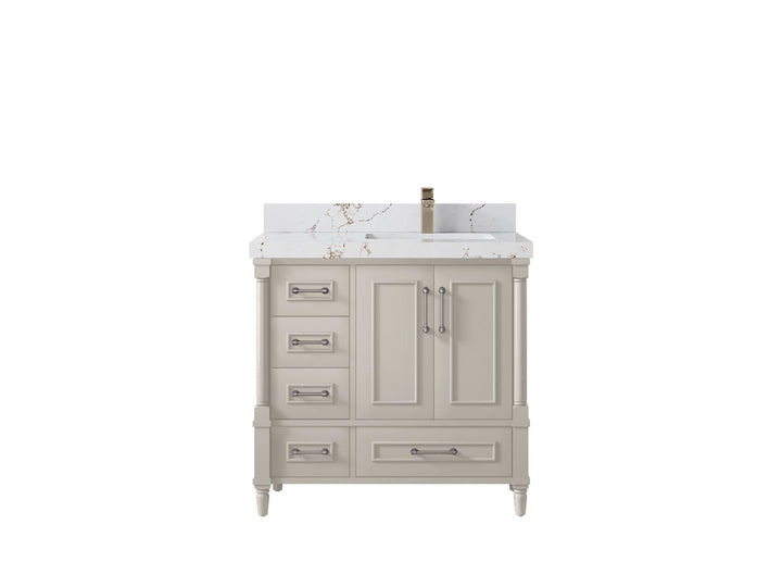 Aberdeen 36 in. W x 22 in. D Right Offset Sink Bathroom Vanity - photo 36