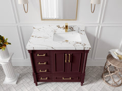 Aberdeen 36 in. W x 22 in. D Right Offset Sink Bathroom Vanity - photo 33