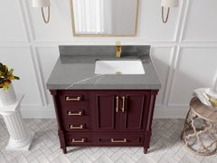 Aberdeen 36 in. W x 22 in. D Right Offset Sink Bathroom Vanity - photo 43