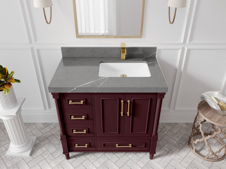 Aberdeen 36 in. W x 22 in. D Right Offset Sink Bathroom Vanity - photo 43