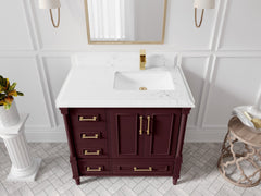 Aberdeen 36 in. W x 22 in. D Right Offset Sink Bathroom Vanity - photo 23