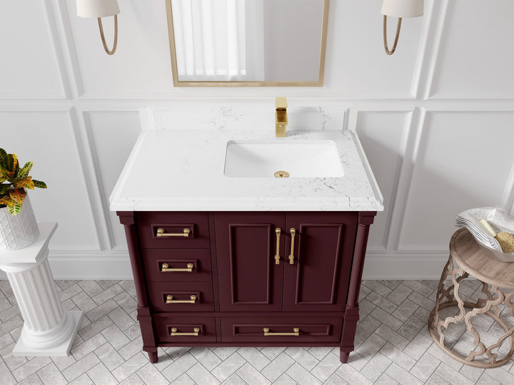 Aberdeen 36 in. W x 22 in. D Right Offset Sink Bathroom Vanity - photo 23