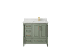 Aberdeen 36 in. W x 22 in. D Right Offset Sink Bathroom Vanity - photo 14