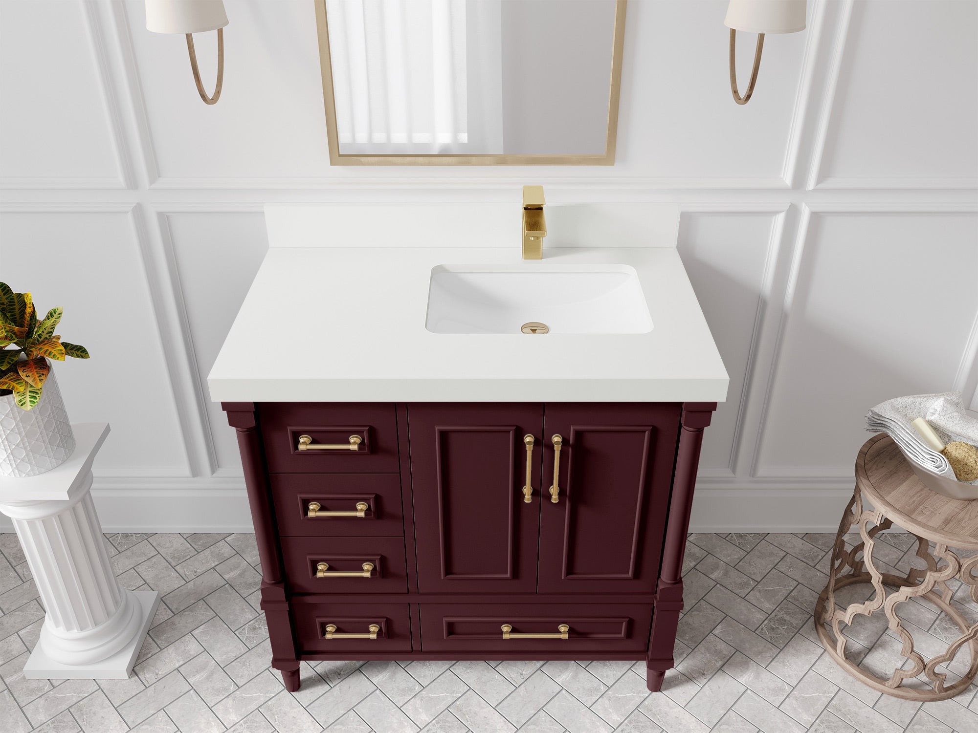 Aberdeen 36 in. W x 22 in. D Right Offset Sink Bathroom Vanity - Willow Bath and Vanity