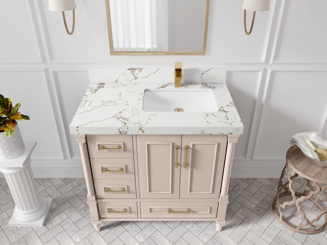 Aberdeen 36 in. W x 22 in. D Right Offset Sink Bathroom Vanity - Willow Bath and Vanity