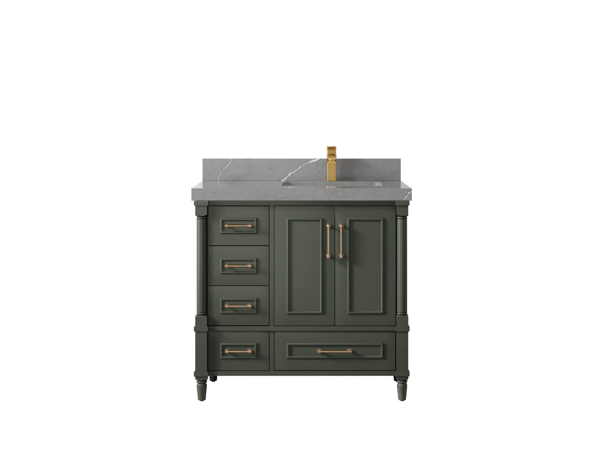 Aberdeen 36 in. W x 22 in. D Right Offset Sink Bathroom Vanity - Willow Bath and Vanity