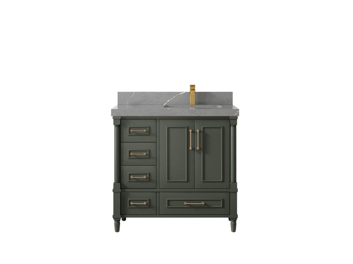 Aberdeen 36 in. W x 22 in. D Right Offset Sink Bathroom Vanity - photo 32