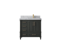 Aberdeen 36 in. W x 22 in. D Right Offset Sink Bathroom Vanity - photo 42