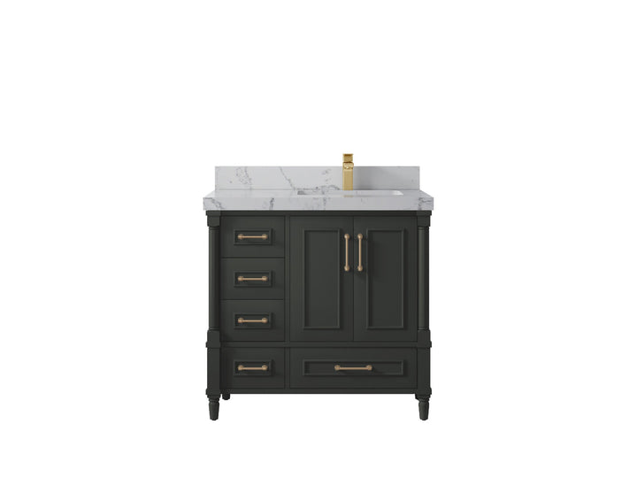 Aberdeen 36 in. W x 22 in. D Right Offset Sink Bathroom Vanity - photo 42