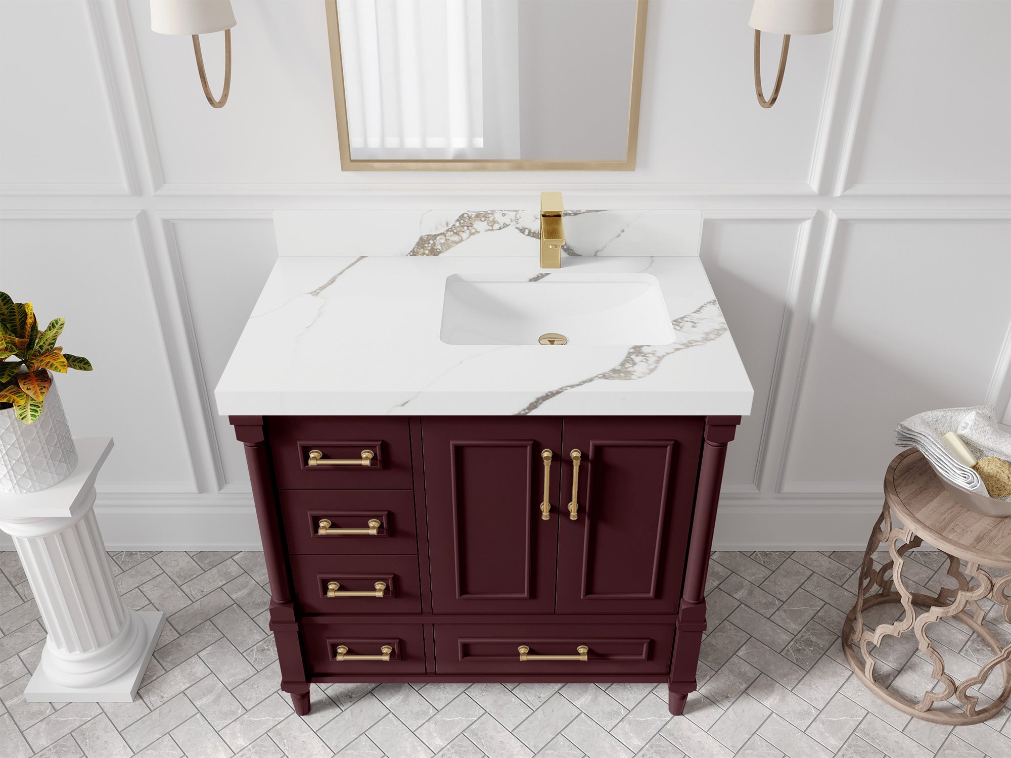 Aberdeen 36 in. W x 22 in. D Right Offset Sink Bathroom Vanity - Willow Bath and Vanity