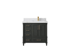 Aberdeen 36 in. W x 22 in. D Right Offset Sink Bathroom Vanity - photo 18