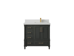 Aberdeen 36 in. W x 22 in. D Right Offset Sink Bathroom Vanity - photo 22