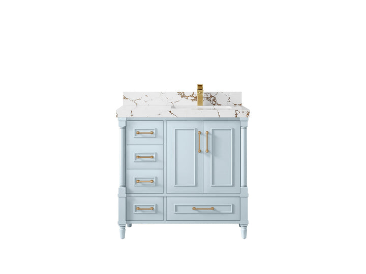 Aberdeen 36 in. W x 22 in. D Right Offset Sink Bathroom Vanity - photo 36