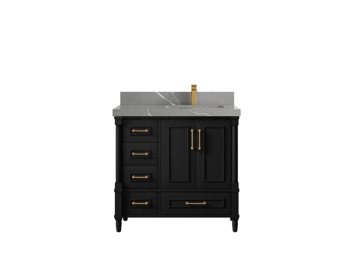 Aberdeen 36 in. W x 22 in. D Right Offset Sink Bathroom Vanity - photo 34