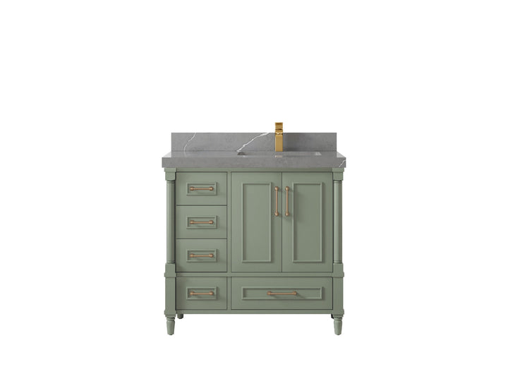 Aberdeen 36 in. W x 22 in. D Right Offset Sink Bathroom Vanity - photo 32