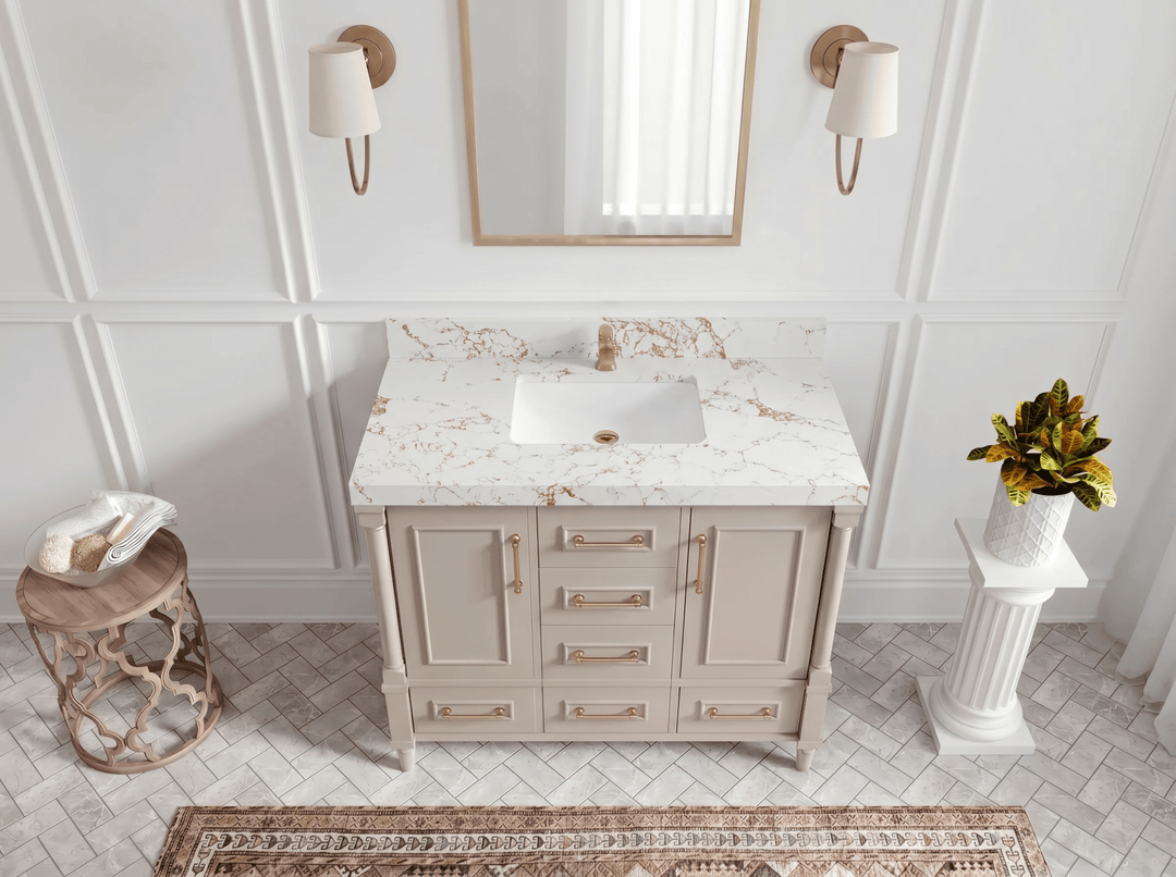 Aberdeen 42 in. W x 22 in. D Single Sink Bathroom Vanity | 
              
                Pink
                
                  
             - ABD_PNK_WHQZ_42 - photo №20
