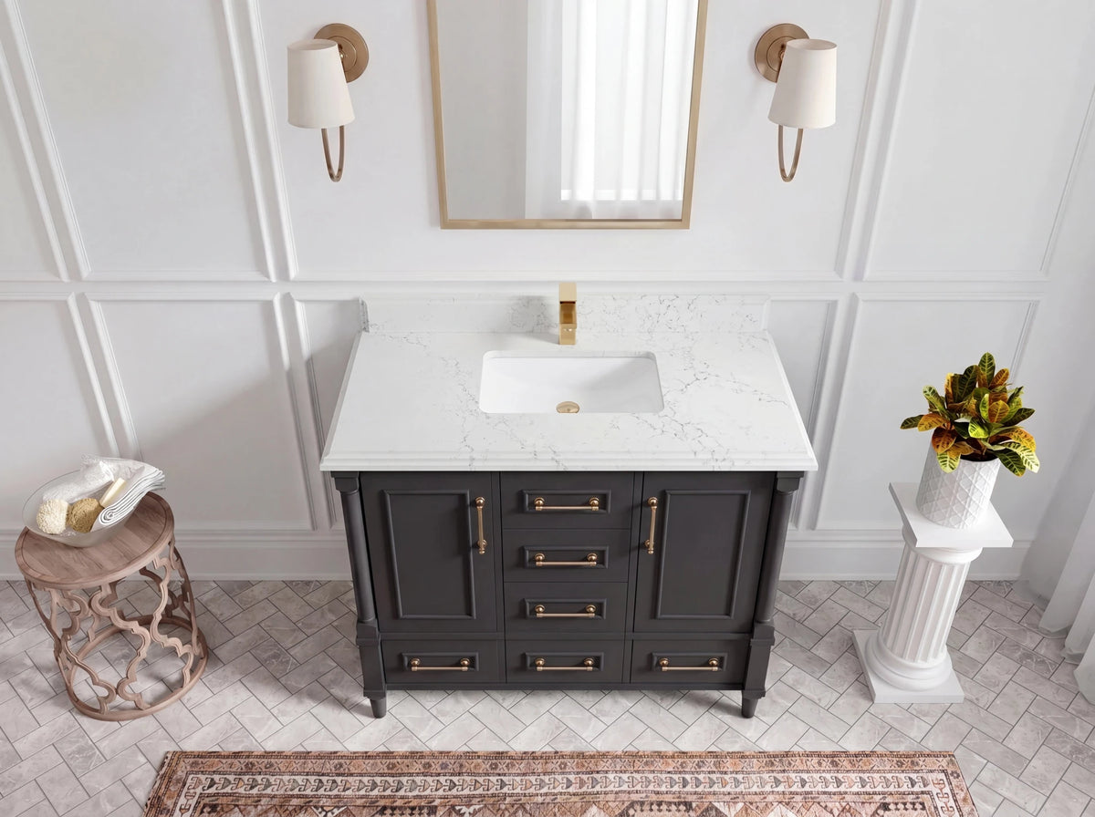Aberdeen 42 in. W x 22 in. D Single Sink Bathroom Vanity - Willow Bath and Vanity