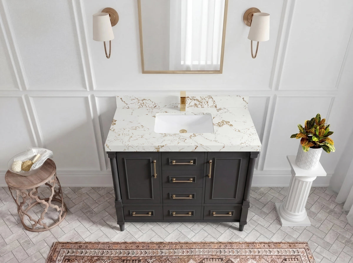 Aberdeen 42 in. W x 22 in. D Single Sink Bathroom Vanity - Willow Bath and Vanity