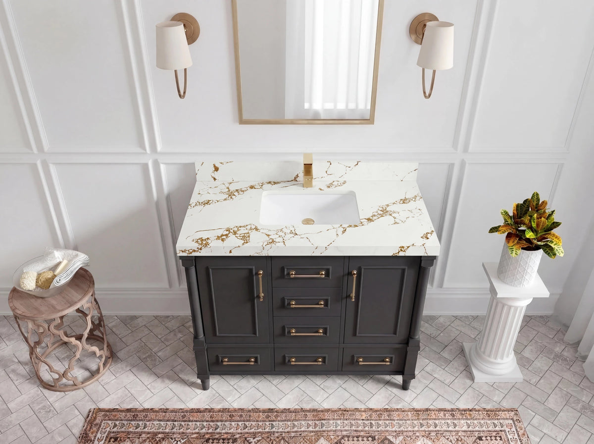 Aberdeen 42 in. W x 22 in. D Single Sink Bathroom Vanity - Willow Bath and Vanity