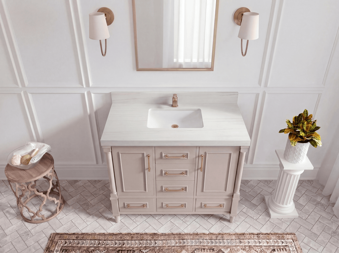 Aberdeen 42 in. W x 22 in. D Single Sink Bathroom Vanity | 
              
                Pink
                
                  
             - ABD_PNK_WHQZ_42 - photo №28