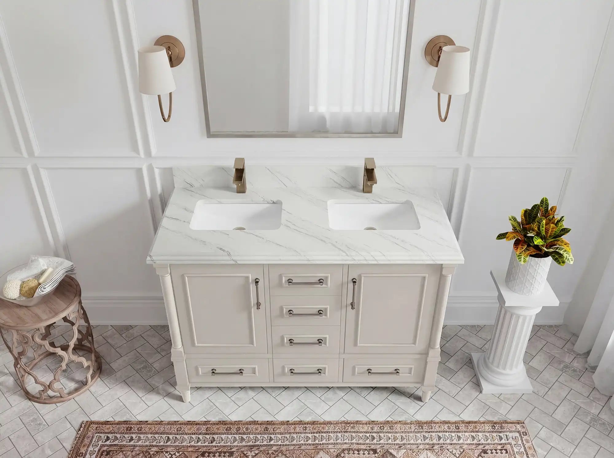Aberdeen 48 in. W x 22 in. D Double Sink Bathroom Vanity - Willow Bath and Vanity