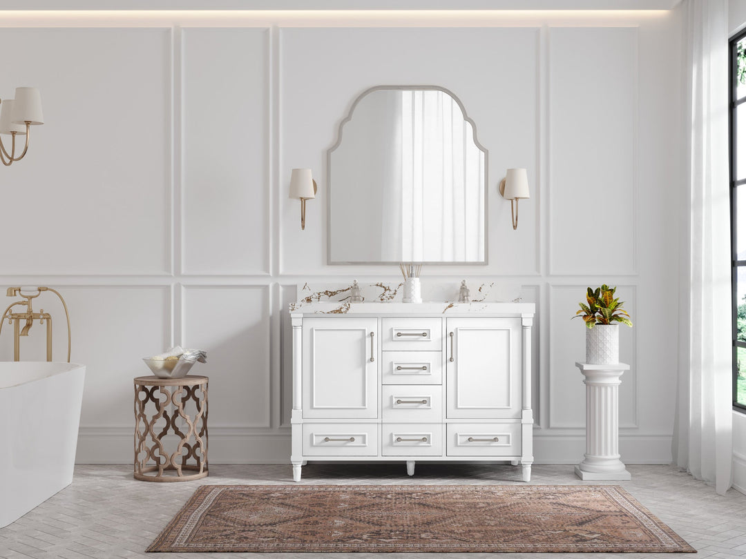 Aberdeen 48 in. W x 22 in. D Double Sink Bathroom Vanity | 
              
                White
                
                  
             - ABD_WH_CA_LZ_48D - photo №4