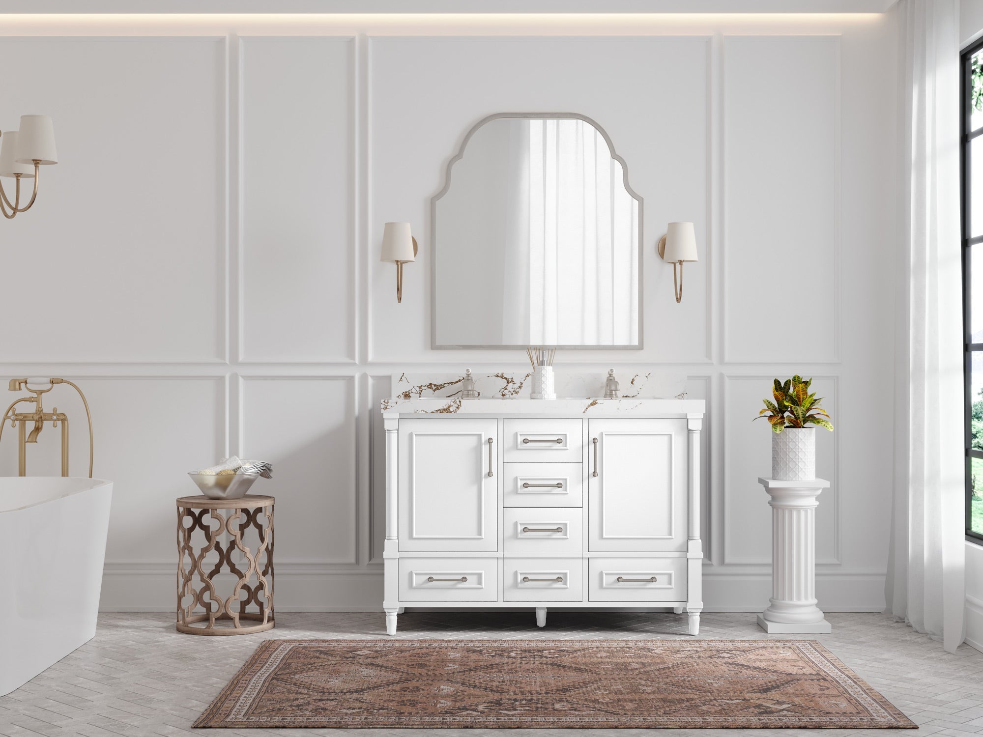 Aberdeen 48 in. W x 22 in. D Double Sink Bathroom Vanity - Willow Bath and Vanity