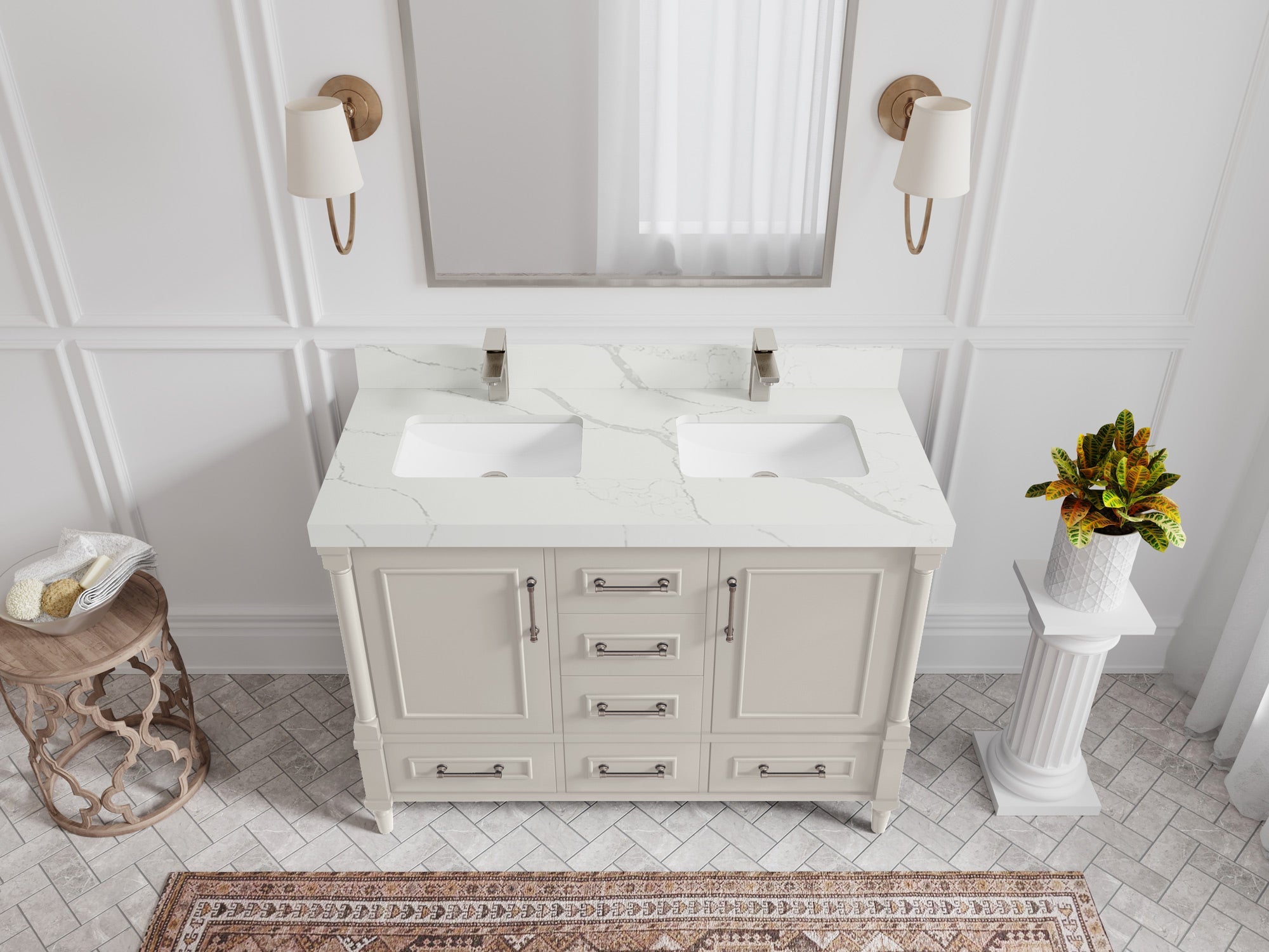 Aberdeen 48 in. W x 22 in. D Double Sink Bathroom Vanity - Willow Bath and Vanity