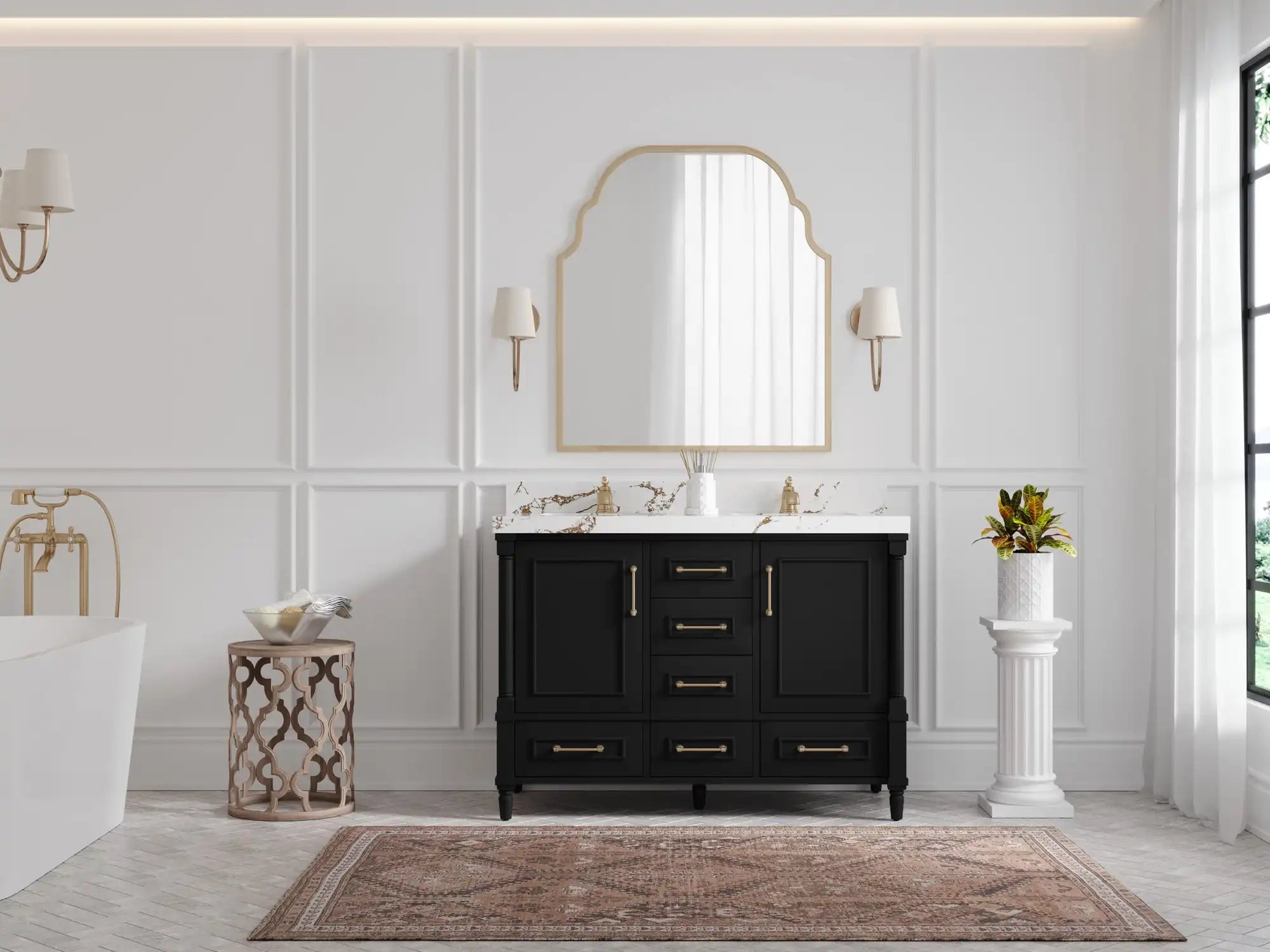 Aberdeen 48 in. W x 22 in. D Double Sink Bathroom Vanity - Willow Bath and Vanity